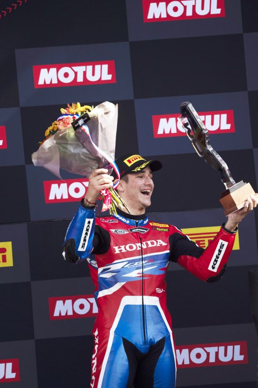 Lecuona and Team HRC celebrate their first SBK podium this season, Vierge in the top nine